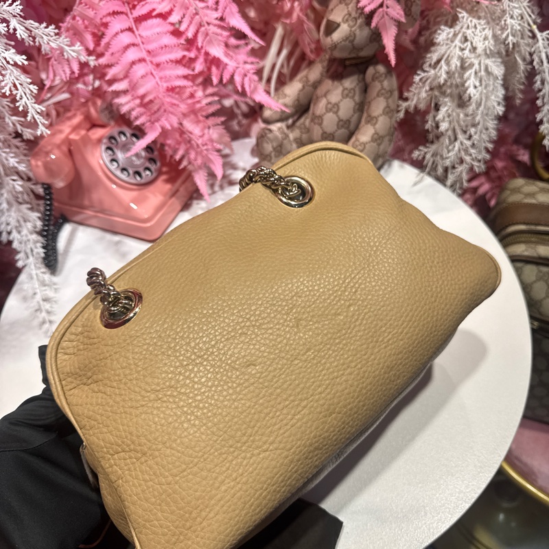 Gucci 馬蒙肩背包/奶茶色/王吉娜古董精品-7