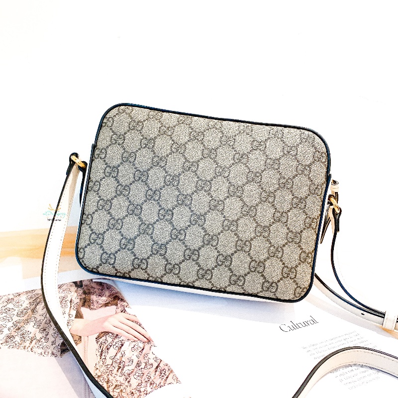 GUCCI 645454 1955系列 米白色皮革 xLogo 相機包 斜背包 側背包-2