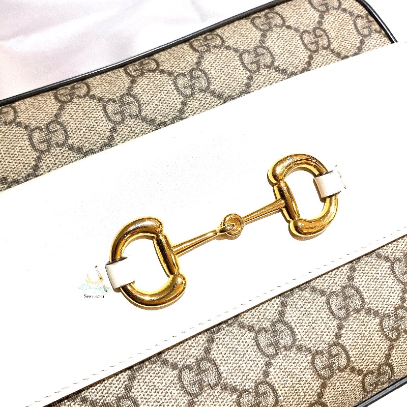 GUCCI 645454 1955系列 米白色皮革 xLogo 相機包 斜背包 側背包-13