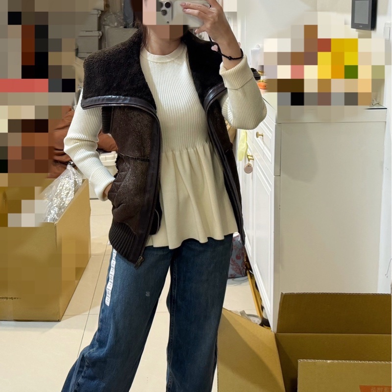 UGG 古銅 深棕 羊反毛 真皮 背心 外套-2