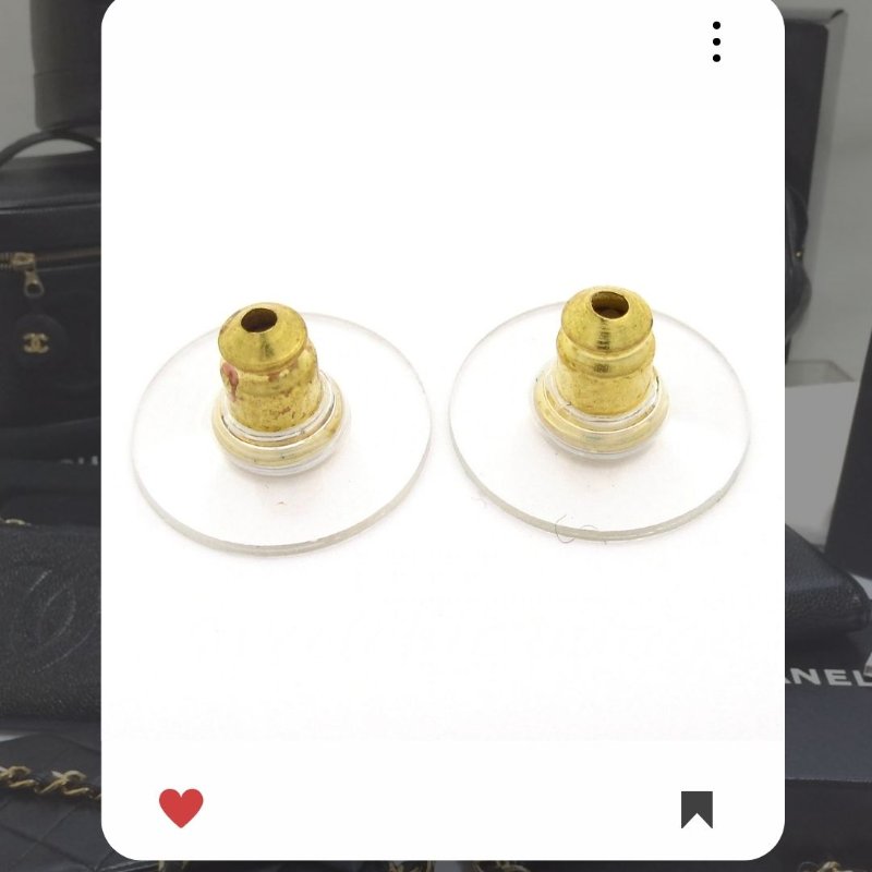 🛍️🎁 26 🔥 1月新品上架 新年💖 美品💖 香奈兒 Chanel CC 金色愛心星星耳環 🔥 香奈兒熱賣款 香奈兒經典款 耳環 CHANEL EARRING-3