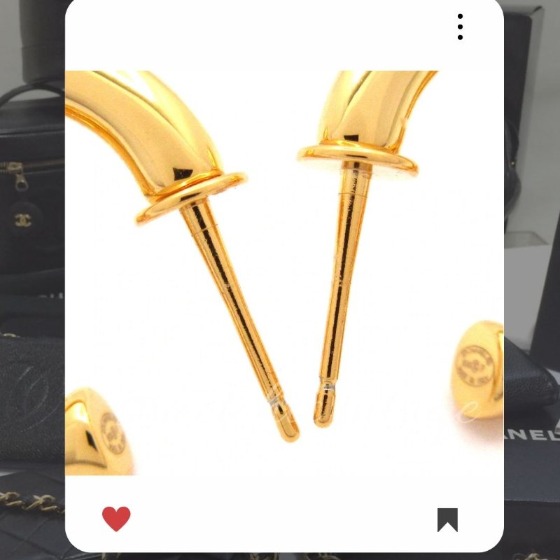 🛍️🎁 26 🔥 1月新品上架 新年💖 美品💖 香奈兒 Chanel CC 金色愛心星星耳環 🔥 香奈兒熱賣款 香奈兒經典款 耳環 CHANEL EARRING-4