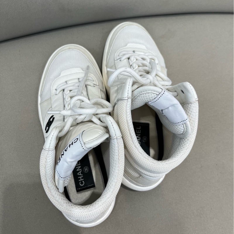 98新香奈兒 Chanel 白色運動鞋 高幫球鞋37.5碼無附件一-2