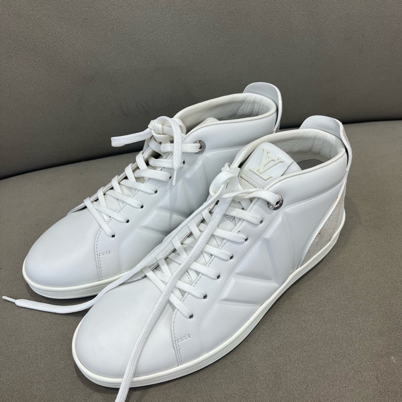 98新LV路易威登白色牛皮高幫板鞋，經典款式，尺碼5.5碼39.5碼-1