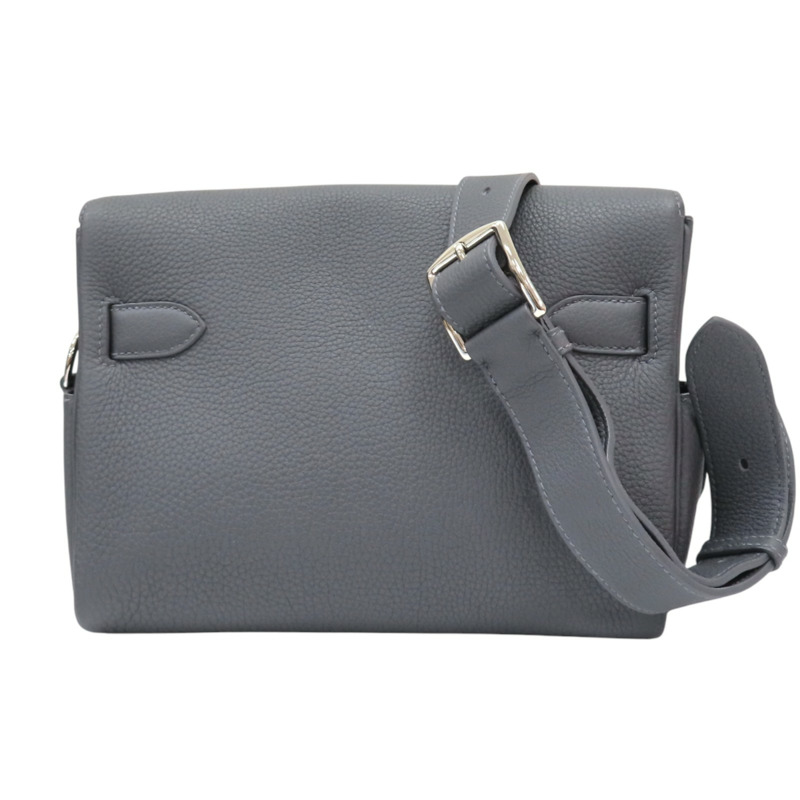 石板灰 Togo牛皮 Kelly Messenger PM 肩背包 K刻 銀扣【HERMES 愛馬仕】-1