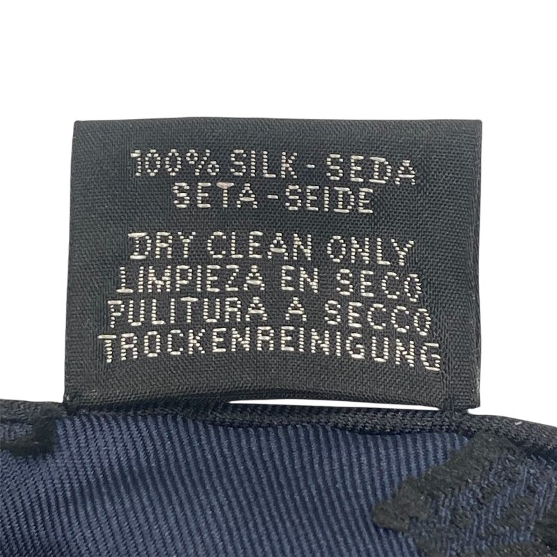 HERMES 愛馬仕 三角絲巾 駿馬圖騰 深藍色-4