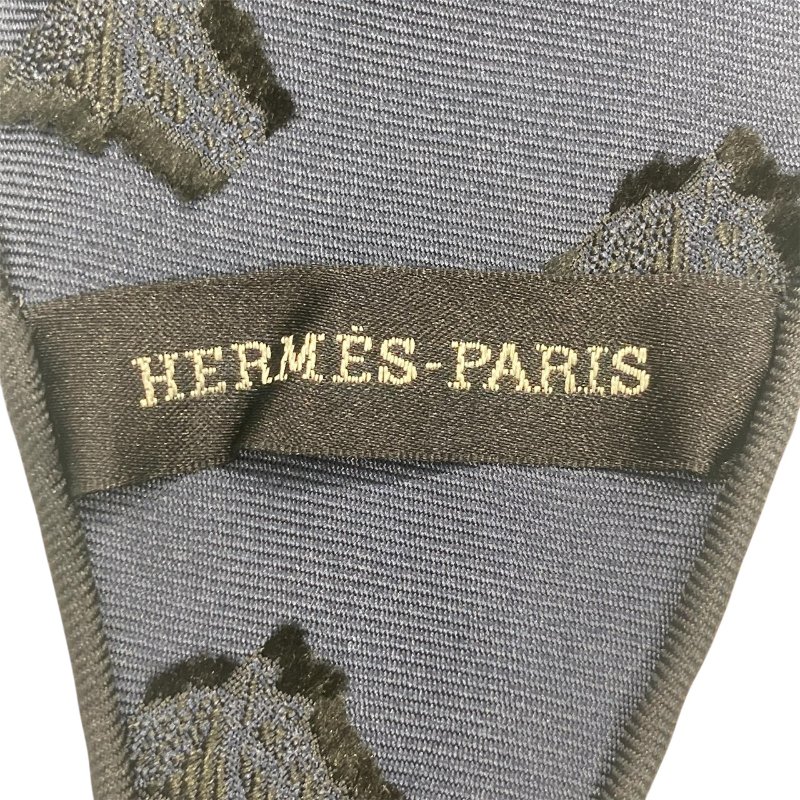 HERMES 愛馬仕 三角絲巾 駿馬圖騰 深藍色-5