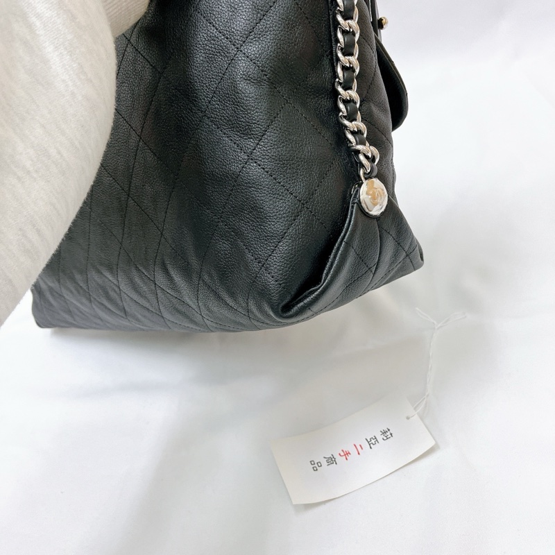 莉亞精品♡ Chanel 麻花肩帶口蓋包 黑銀 二手美包-11