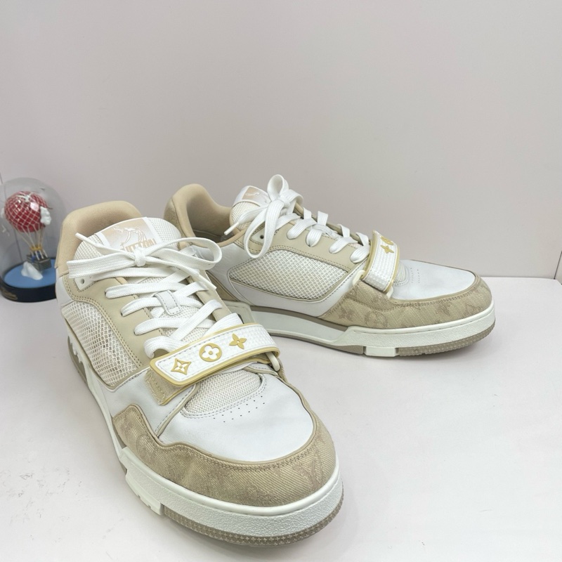 98新Lv/路易威登  Trainer魔術貼奶茶色男款，44碼，無附件一-0