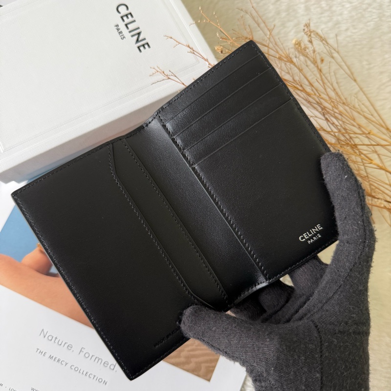 Triomphe 塗層帆布直立式對開卡片夾/名片夾(黑色)-6