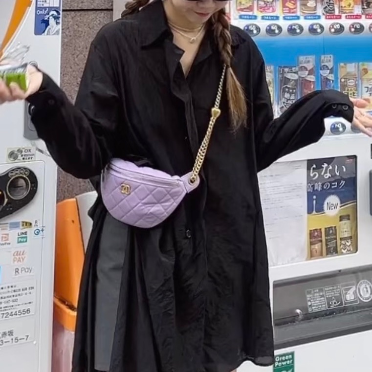 莉亞精品♡ Chanel 愛心調節胸包 紫色 二手美包-1