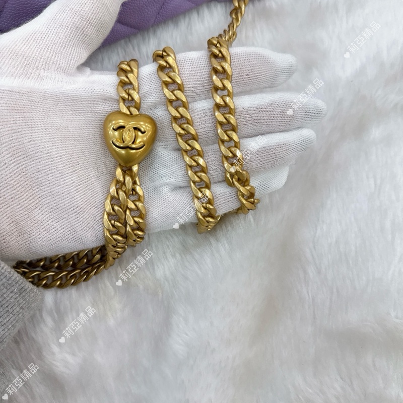莉亞精品♡ Chanel 愛心調節胸包 紫色 二手美包-9
