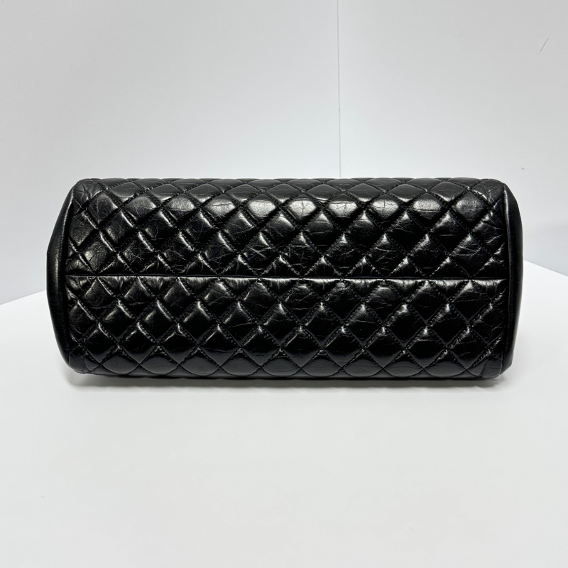 【極新🎁】 Chanel 黑金皺紋牛皮 小號 保齡球包 （專櫃22.6萬）-5