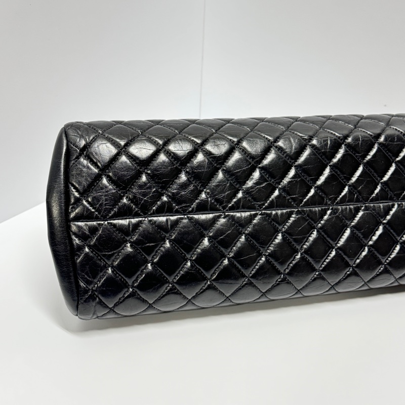 【極新🎁】 Chanel 黑金皺紋牛皮 小號 保齡球包 （專櫃22.6萬）-7