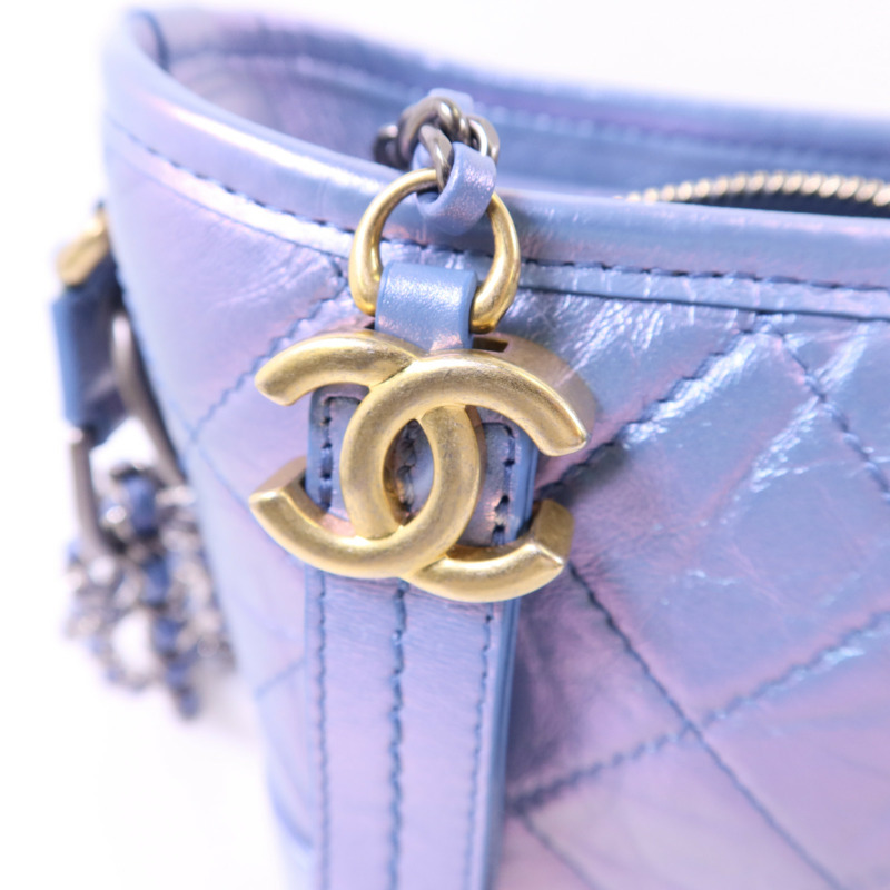 CHANEL 牛皮皮革Gabrielle Small鏈帶肩背袋-9