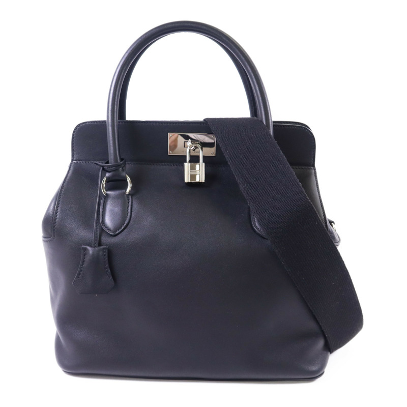 HERMES Swift皮革Toolbox 26銀扣手挽肩背兩用袋-0