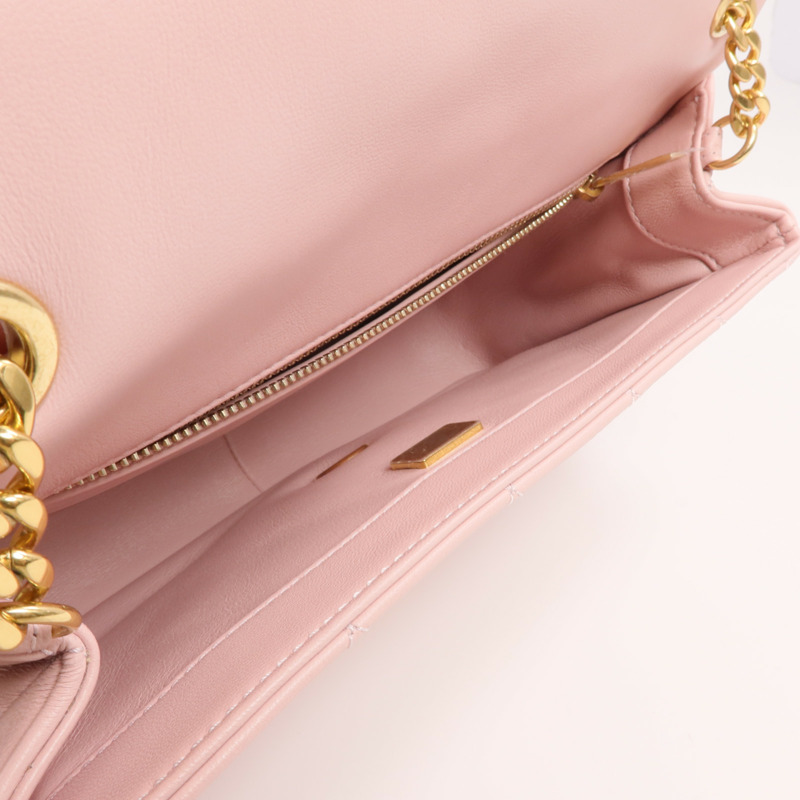 CHANEL 羊皮皮革Chain Shoulder金扣鏈帶肩背袋-4