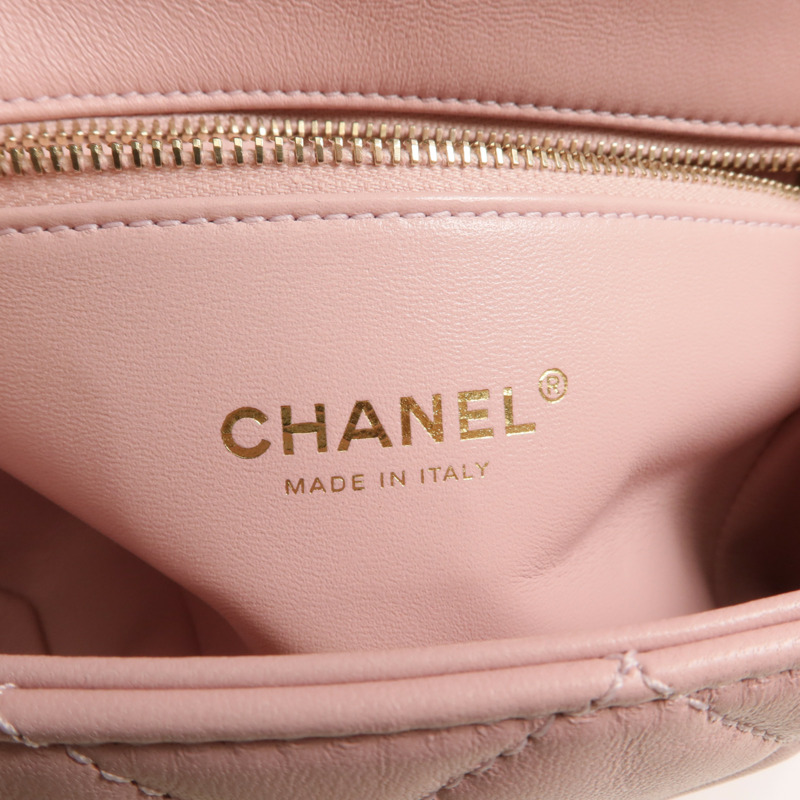 CHANEL 羊皮皮革Chain Shoulder金扣鏈帶肩背袋-5