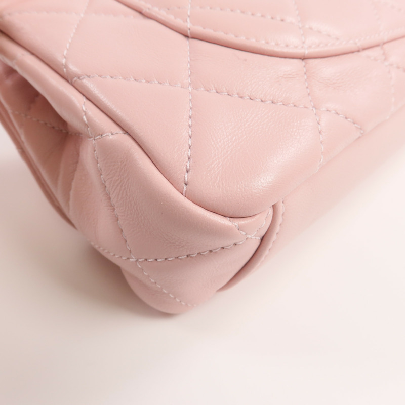 CHANEL 羊皮皮革Chain Shoulder金扣鏈帶肩背袋-14