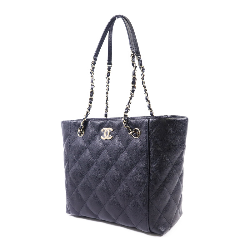 CHANEL 牛皮皮革Shoulder Tote金扣鏈帶肩背袋-2