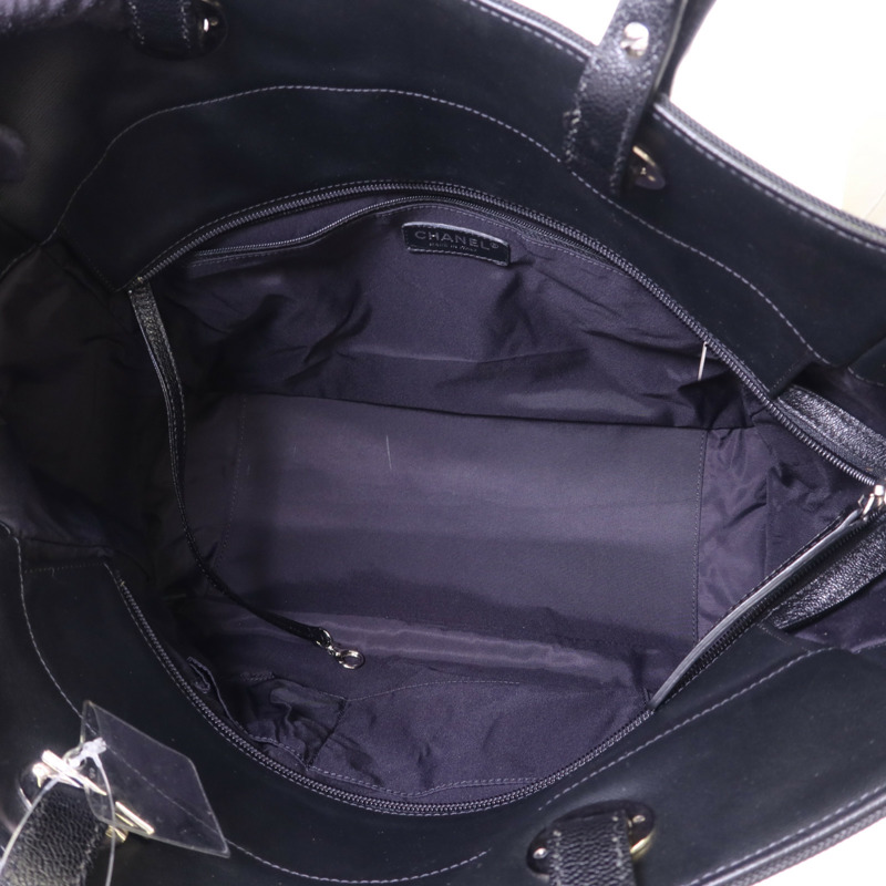 CHANEL 塗層帆布/尼龍Paris Biarritz Tote銀扣手挽袋-5