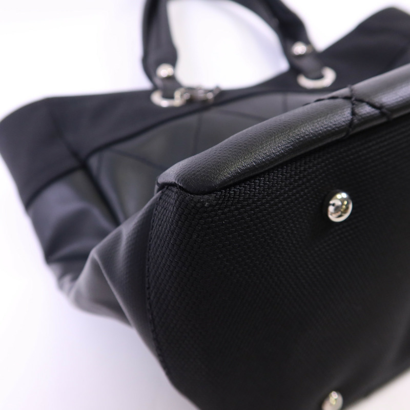 CHANEL 塗層帆布/尼龍Paris Biarritz Tote銀扣手挽袋-11
