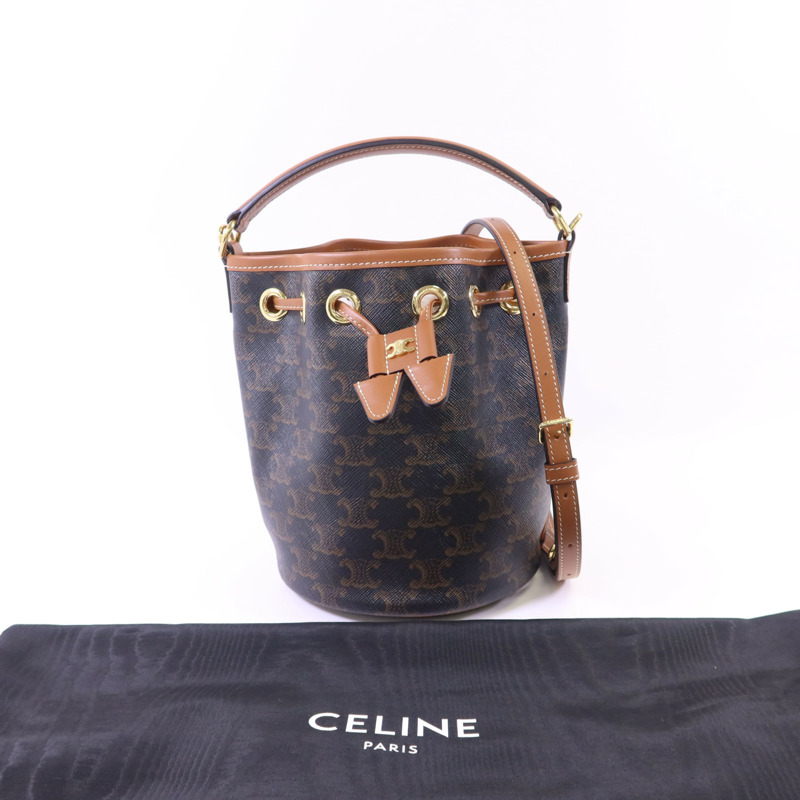 CELINE 塗層帆布Teen Clara金扣手挽肩背兩用袋-14