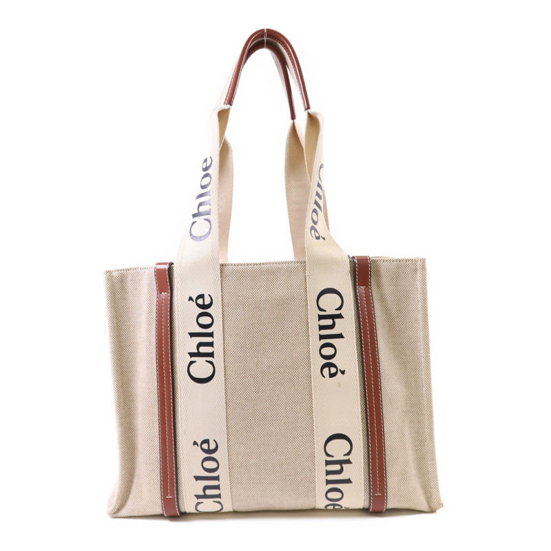 Chloe 帆布Woody Medium Tote Bag手挽袋-0