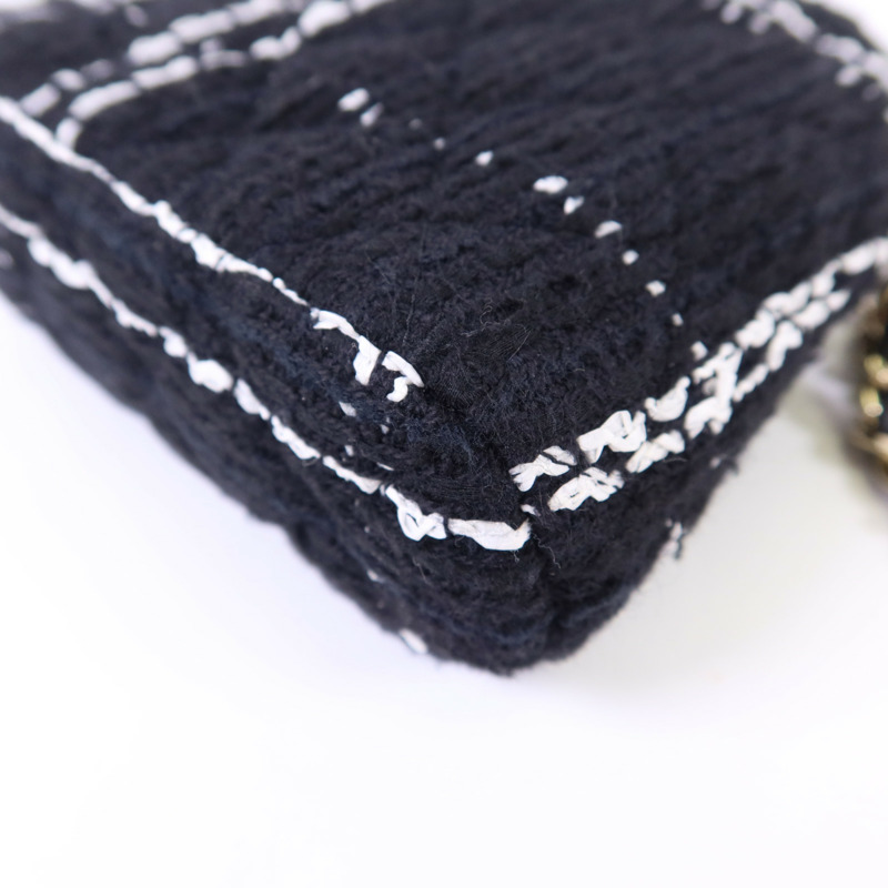 CHANEL 斜紋軟呢Chain Shoulder Bag金扣鏈帶肩背袋-11