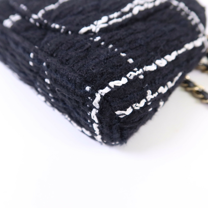 CHANEL 斜紋軟呢Chain Shoulder Bag金扣鏈帶肩背袋-13