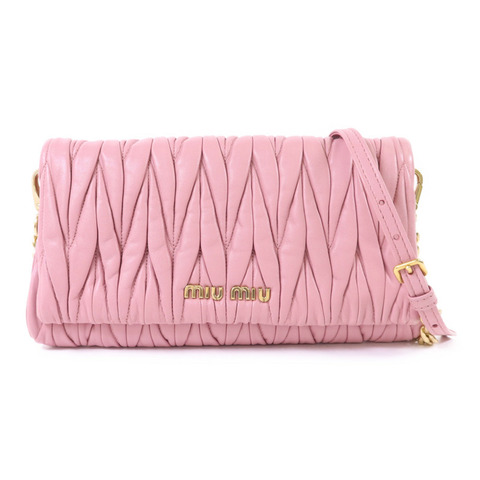 Miu Miu 羊皮皮革Chain Shoulder金扣肩背袋