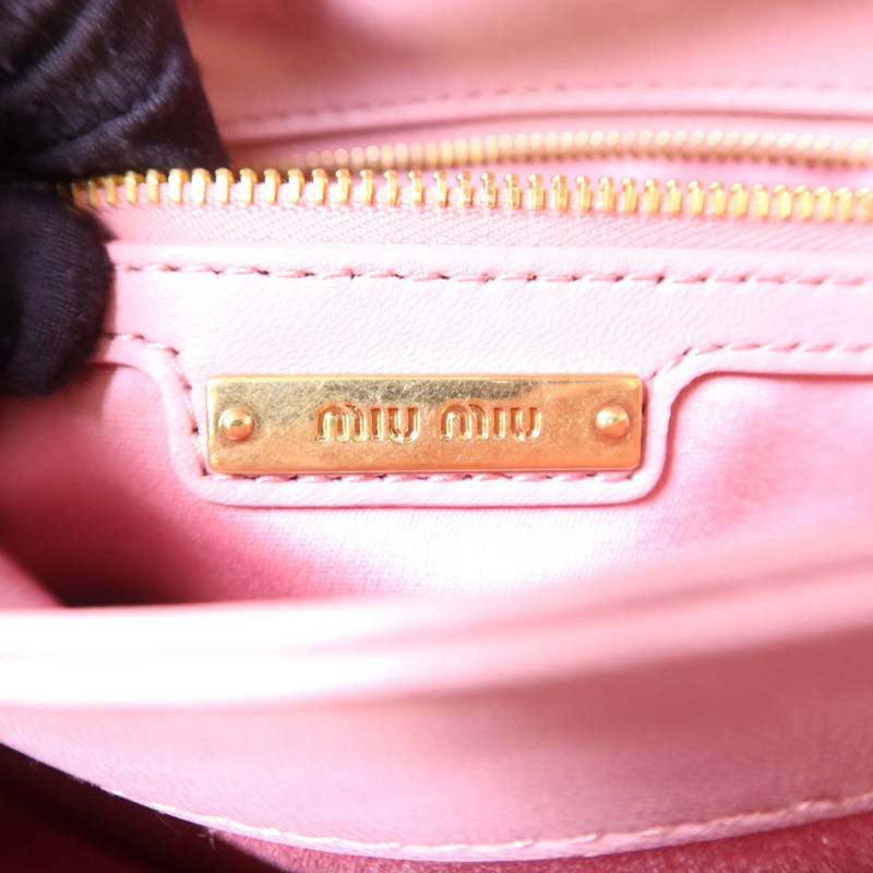 Miu Miu 羊皮皮革Chain Shoulder金扣肩背袋-6