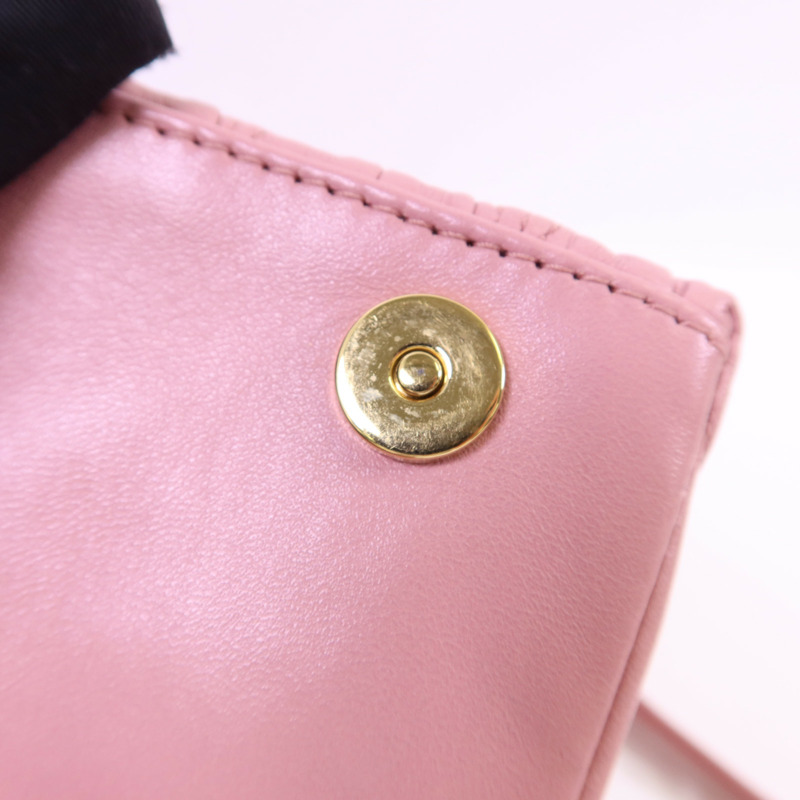 Miu Miu 羊皮皮革Chain Shoulder金扣肩背袋-9