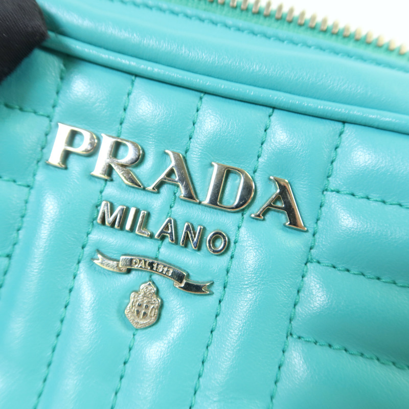 PRADA 牛皮皮革Camera Bag銀扣鏈帶肩背袋-6