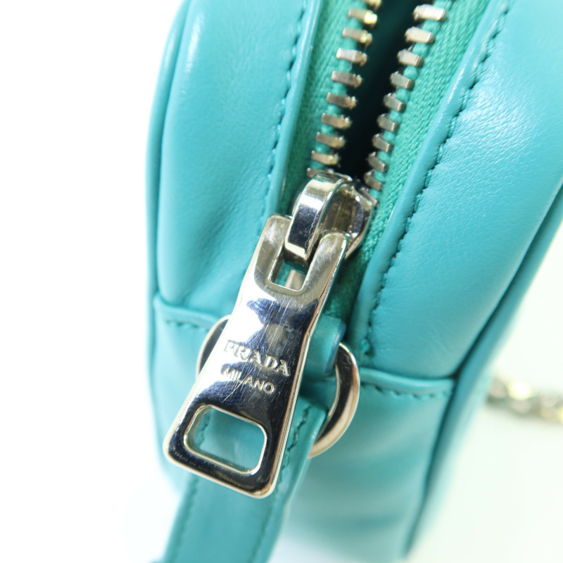 PRADA 牛皮皮革Camera Bag銀扣鏈帶肩背袋-7
