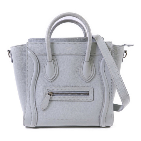 CELINE 牛皮皮革Nano Luggage銀扣手挽肩背兩用袋