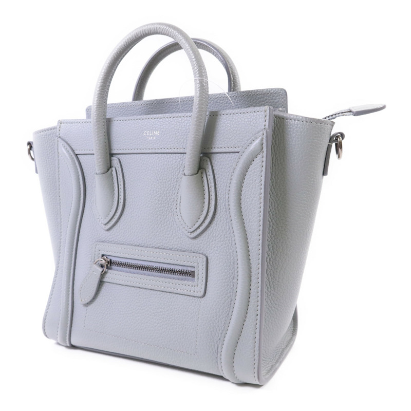CELINE 牛皮皮革Nano Luggage銀扣手挽肩背兩用袋-2