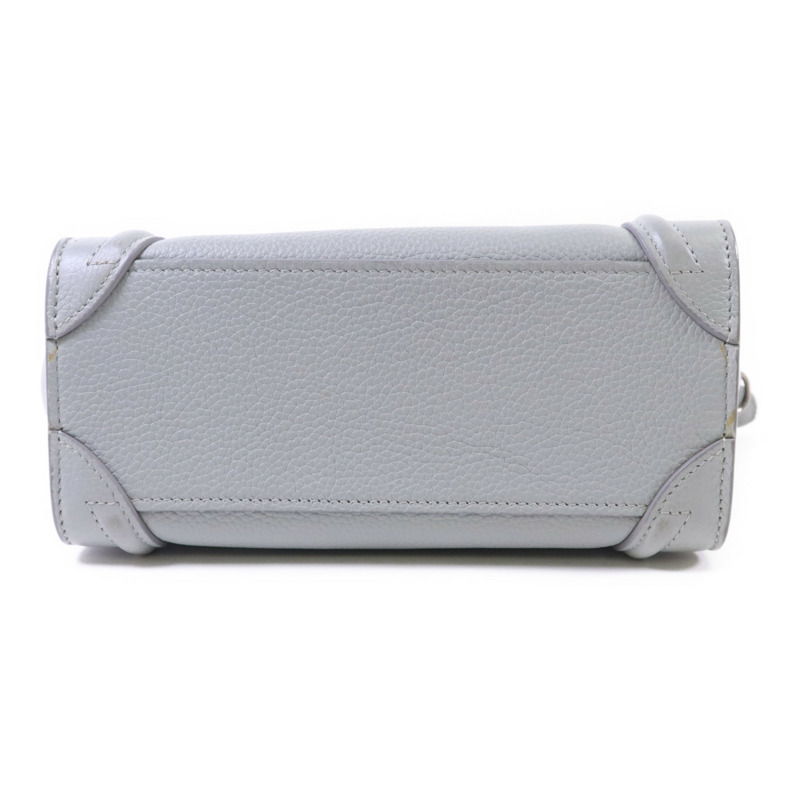 CELINE 牛皮皮革Nano Luggage銀扣手挽肩背兩用袋-3