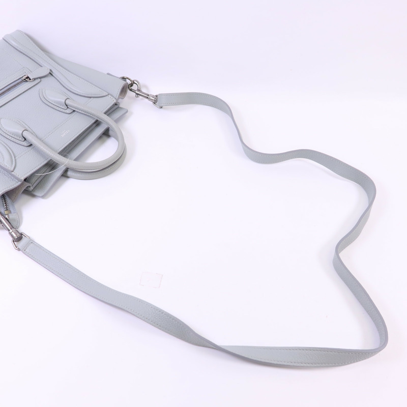 CELINE 牛皮皮革Nano Luggage銀扣手挽肩背兩用袋-4