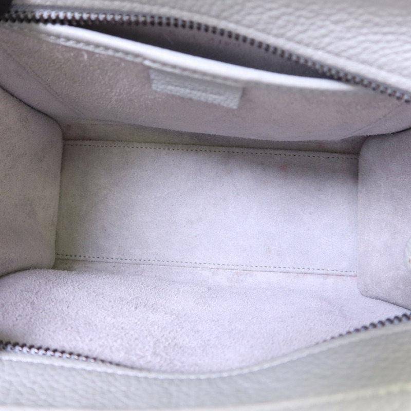 CELINE 牛皮皮革Nano Luggage銀扣手挽肩背兩用袋-5