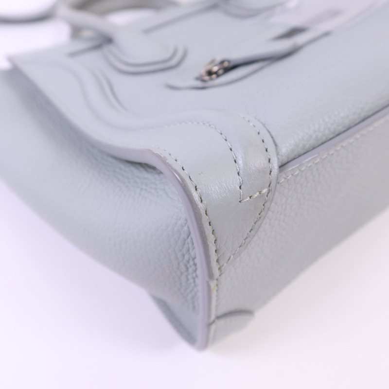 CELINE 牛皮皮革Nano Luggage銀扣手挽肩背兩用袋-12