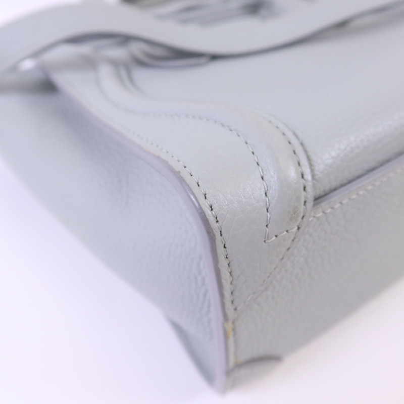 CELINE 牛皮皮革Nano Luggage銀扣手挽肩背兩用袋-14