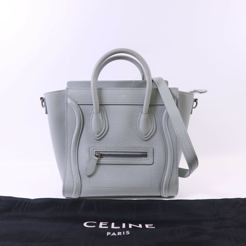 CELINE 牛皮皮革Nano Luggage銀扣手挽肩背兩用袋-17