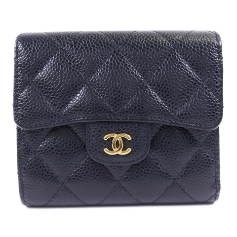 CHANEL 牛皮皮革Classic Small Flap Wallet金扣錢包