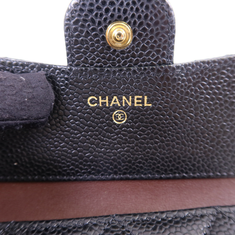 CHANEL 牛皮皮革Classic Small Flap Wallet金扣錢包-6
