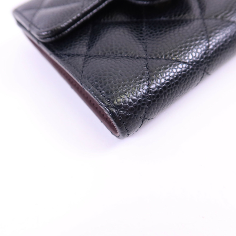 CHANEL 牛皮皮革Classic Small Flap Wallet金扣錢包-11