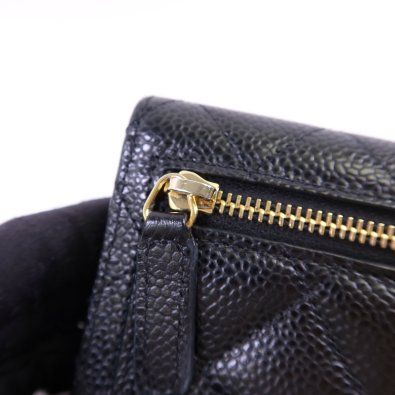 CHANEL 牛皮皮革Classic Small Flap Wallet金扣錢包-14