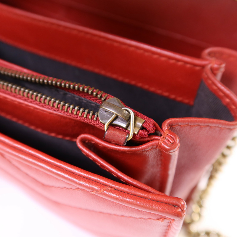 GUCCI 牛皮皮革GG Marmont金扣鏈帶肩背袋-8