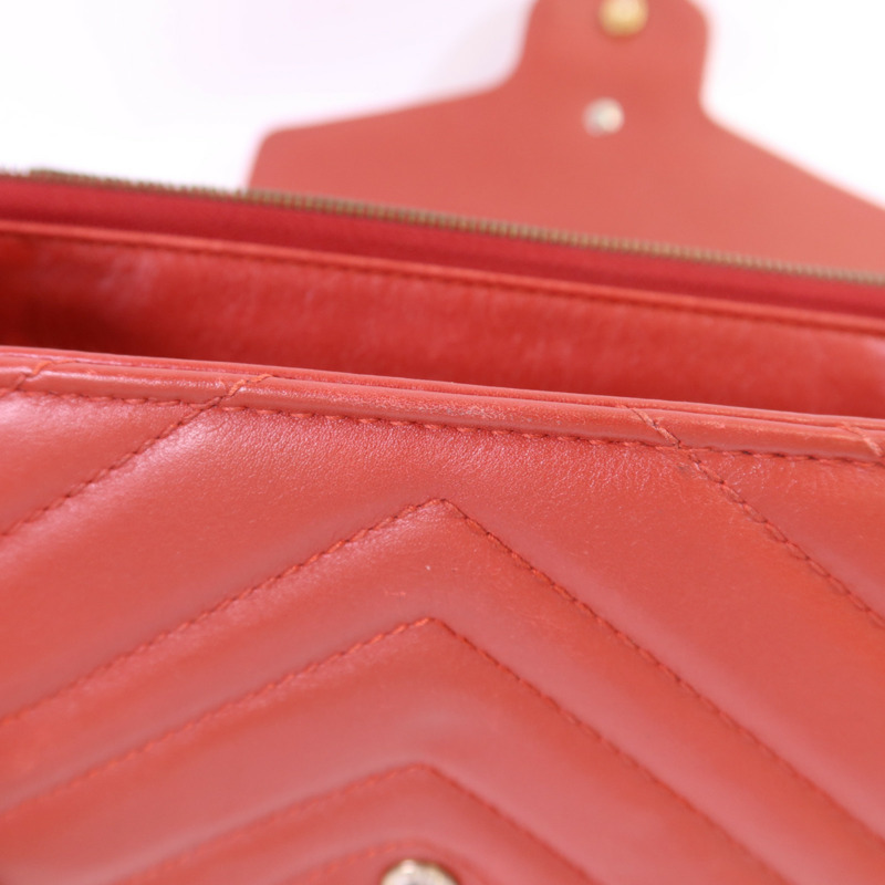 GUCCI 牛皮皮革GG Marmont金扣鏈帶肩背袋-19