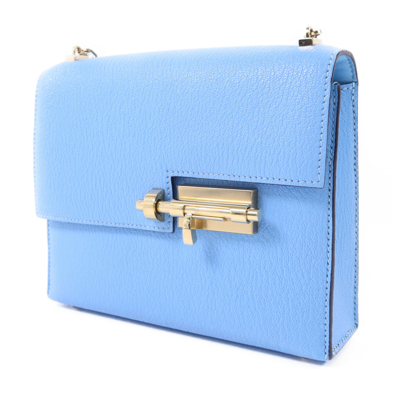 HERMES Chevre皮革Verrou Mini金扣鏈帶肩背袋-2